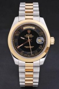 Rolex-Day-Date-Black-Golden-Stainless-Steel-Watch-RD2876-76